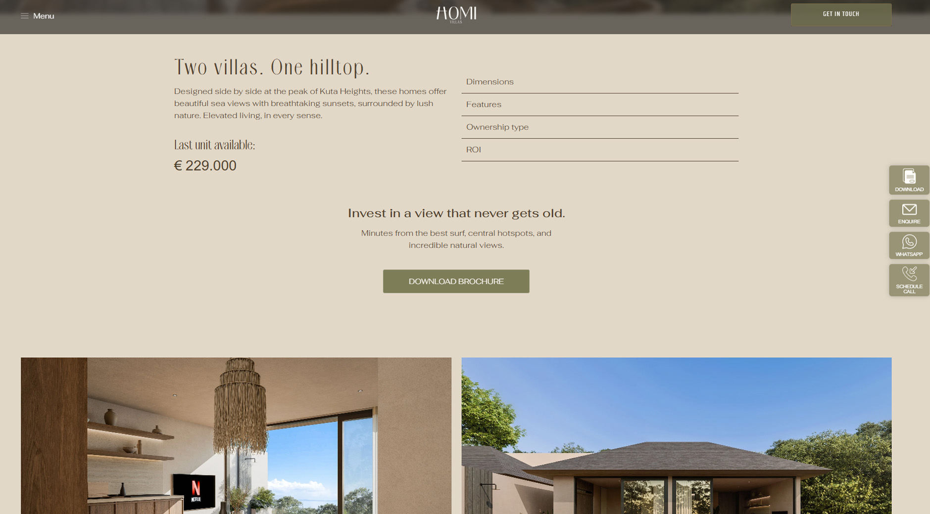 Outdoor lounge and landscape